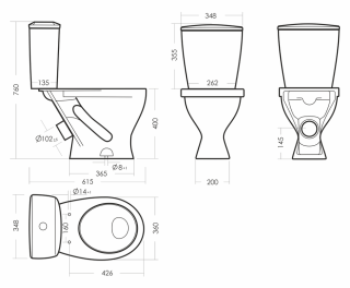 Унитаз-компакт Sanita Эталон Стандарт белый